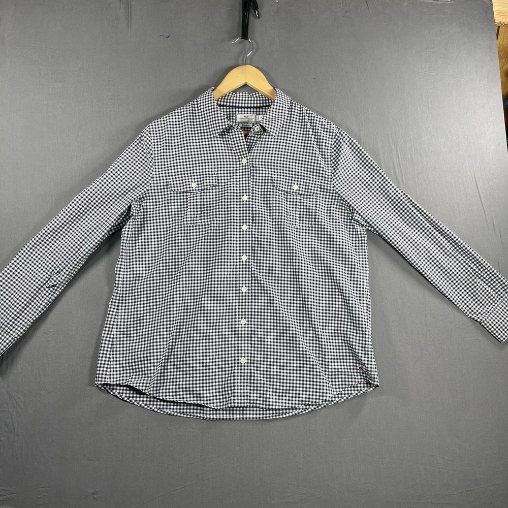 Vineyard Vines Check Long Sleeve Button-Up Shirt Women's Size 16